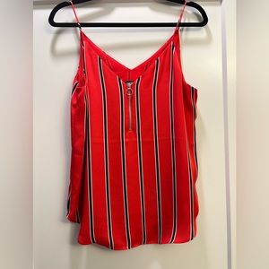 Express red striped zipper Downtown Cami
